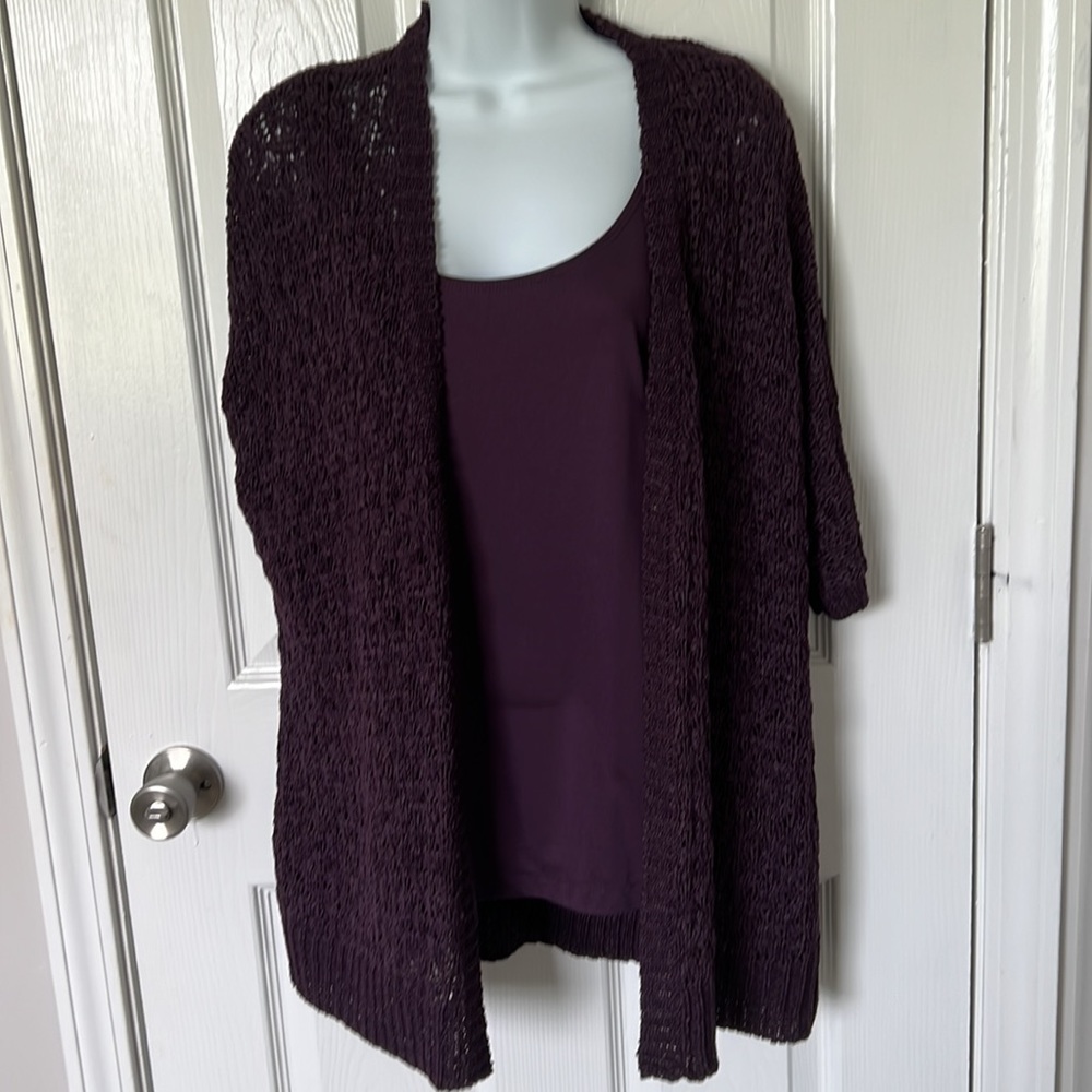 Chicos short sleeve  cardigan and tank set